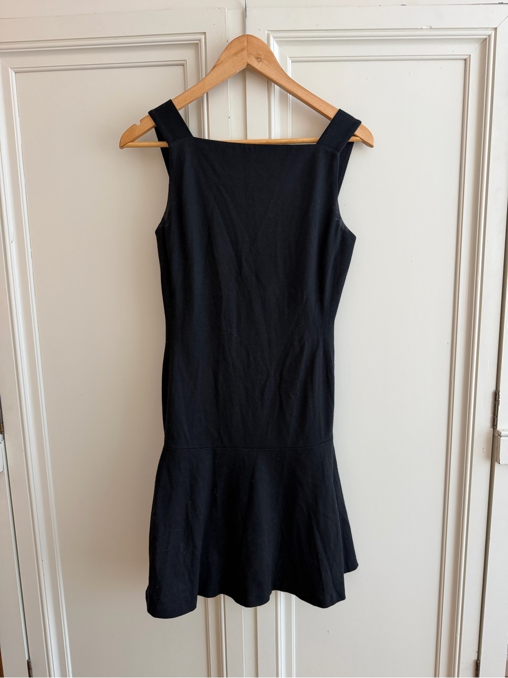 Classic Black Sleeveless Drop Waist Little Black Dress
